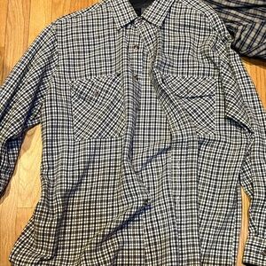 Classic Black and White Plaid Men's Shirt